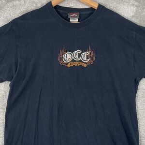 Vintage‎ Orange County Choppers Shirt Mens Large Black Y2K Biker Flames
